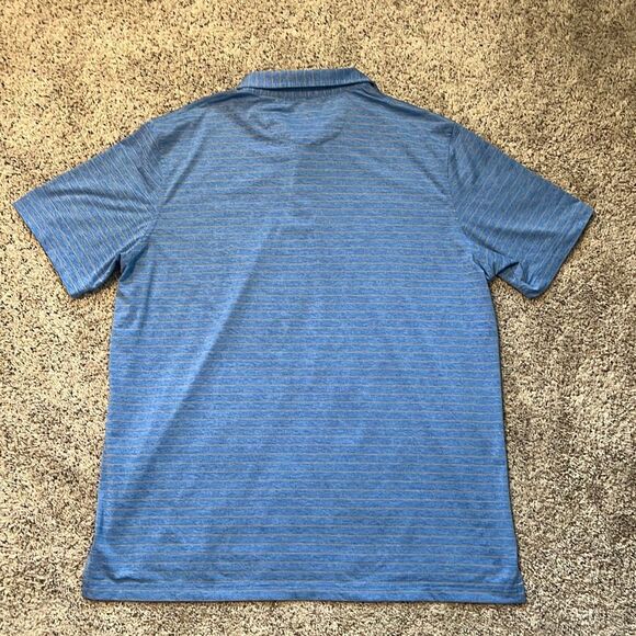 Johnnie-O Newton Striped Polo Shirt XL Blue Gray Stretch Prep-Formance Golf - Picture 5 of 5